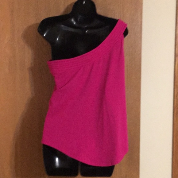 Women's One-Shoulder Pink Top - Picture 4 of 4